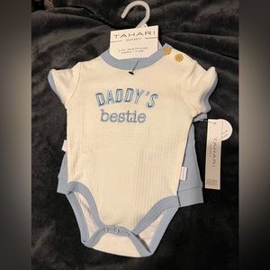 Tahari Baby Newborn 0/3 Month “Daddy’s Bestie” Onesie